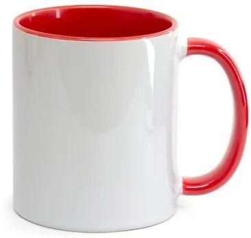 Caneca de Porcelana com Interior e Alça Colorida Personalizada
