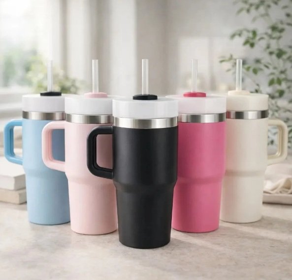 Caneca Térmica com Canudo 600ml Personalizada