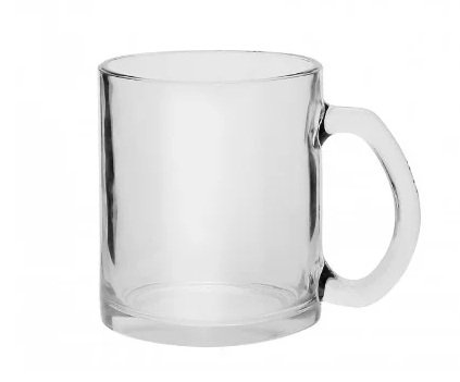 Caneca de Vidro 320ml Transparente Personalizada